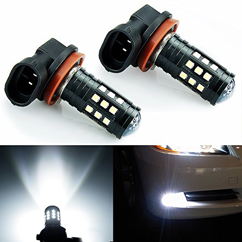 JDM ASTAR 1200 Lumens Extremely Bright 2828 Chipsets H11 H8 LED Bulbs for DRL or Fog Lights, Xenon White (H11 H8)