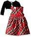 Blueberi Boulevard Baby Girls' Plaid Velvet Dress, Red, 24 Months