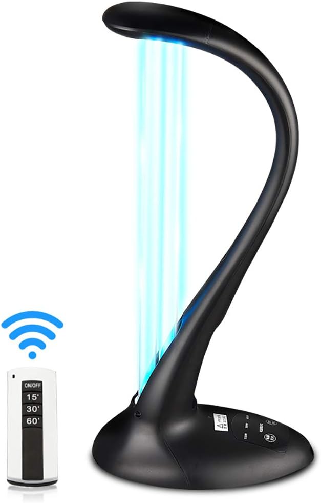 UV Disinfection Light 220V 36W Ultraviolet Ozone Germicidal Light Quartz Lamp Kills Mold Bacteria Germs Viruses - with 10s Delay Time Remote Control for Air Sterilizer Cleaner