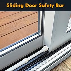 6 Pcs Black and White Sliding Door Security Bar