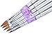 Ycyan 5Pcs Acrylic Nail Art Brush Pen Set (Size 2,4,6,8,10) Metal Handle Professional Nail Tools …
