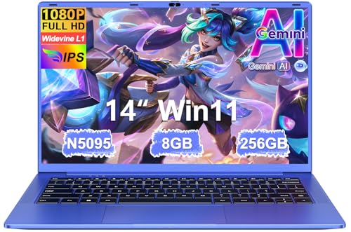 Laptop 14 Inches Celeron N5095 Upto 2.9 GHz Laptops 8GB RAM 256GB SSD TF 1TB LPDDR4 Win11 5G WiFi 1920*1080 FHD Mini HDMl Laptop Protective Film Spanish – Purple Metallic Body5