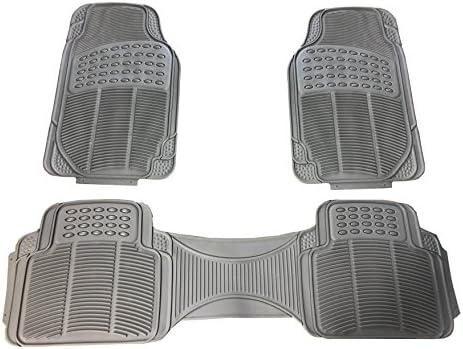American Phoniex Car Mats Floor 3 Pieces Front and Rear Rubber Full Set Universal for Car Van Truck (Gray)