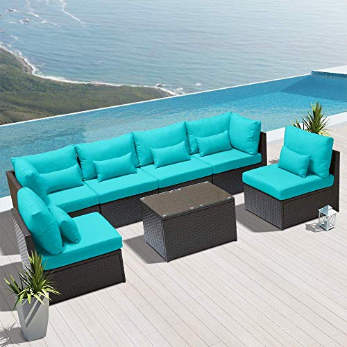 7g S Blue Modenzi Outdoor Pe Espresso Brown Wicker Sofa Set Buy Online See Prices Features Free Shipping Returns In Qatar
