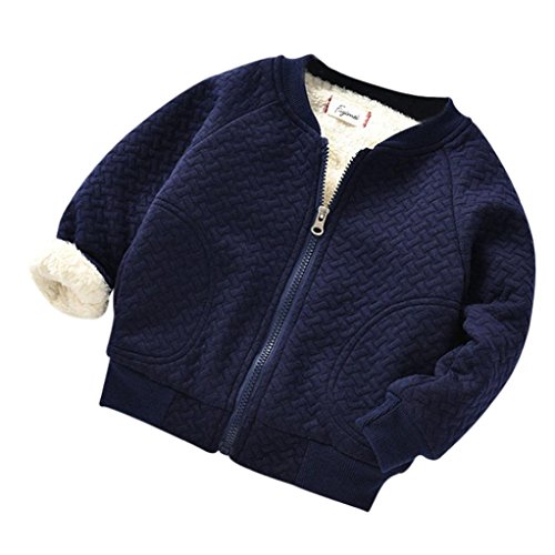 WuyiMC Baseball Coat for Girls, Toddler Baby Girls Cute Autumn Winter Jacket Outwear Warm Clothes (6-12 Months, Navy) - Thumbnail 2