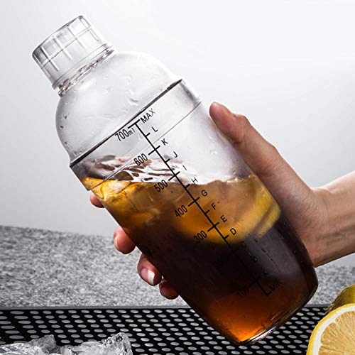 700ml Cocktailshaker, klarer Kunststoff Getränke-Shaker Bubble Tea Boba Cup Margarita Mix Messflasche mit Eissieb für… – Bild 7