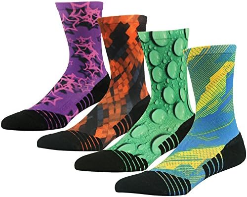 HUSO Cycling Socks for Men Women, Novelty Bike Socks Fun Running Basketball Athletic Crew Socks 3, 4, 7 Pairs