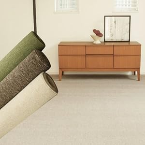 丸巻き【防炎】ループカーペット LE(S) 6畳 261×352cm ブラウン 防ダニ加工付き 北欧ラグ