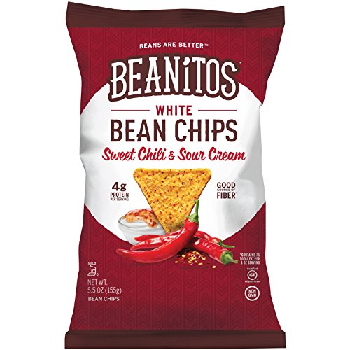 Beanitos Sweet Chili & Sour Cream White Bean Chips Plant Based Protein Good Source Fiber Gluten Free Non-GMO Corn Free Tortilla Chip Snack 5.5 Ounce (Pack of 6)