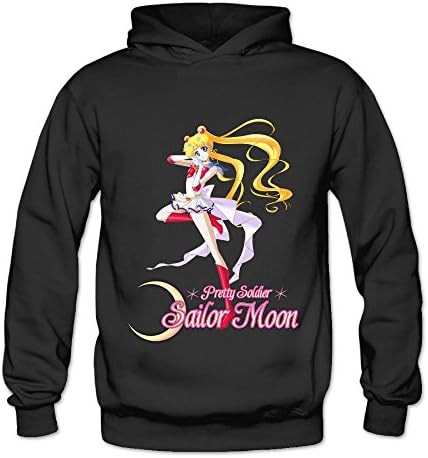 PRUSI Women's Sailor Moon 5 Hoodies Sweatshirt Size XXL US Black