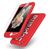 iPhone 6/6s Case,AICase Ultra Thin Supreme Fashion Full Body Coverage Protection Soft PC [Dual Layer][Slim Fit] Case with Tempered Glass Screen Protector for Apple iPhone 6/6s(Red)