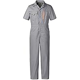 SUSHIMIAN Mens Short Sleeve Coveralls Work Mechanics Jumpsuit Summer Overall Work Suit Breathable Crawl Suit Coverall