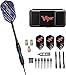 Viper Bobcat Adjustable Weight Soft Tip Darts with Storage/Travel Case: Black Coated Brass, Blue Rings, 16-18 Grams
