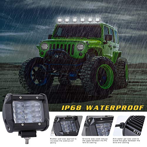 Zmoon LED Pods Light Bar 4 Inch 216W 21600lm Driving Fog Off Road Lights Waterproof Spot Flood Combo Beam LED Cubes Lights for Pickup Truck Jeep ATV UTV SUV Boat,2 Pack