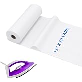 BrightRow 1-Sided Fusible Foam Stabilizer Interfacing,19 x 60'',White | Fusible Foam for Machine Embroidery Hand Sewing Quilting Piecing Crafting, Tabilizer Foam Stabilizer Soft and Reliable