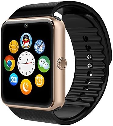 Kassica Bluetooth Smart Watch Waterproof Sports Wrist Watch Phone Wristwatch Unlocked Cell Phone Sweatproof Band with SIM Card Slot and NFC for IOS Iphone 5s/6/6s/7 and Android smart phone. (Gold)