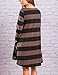 MEROKEETY Women's Crew Neck Striped Long Sleeve Swing Tunic Dress With Pockets