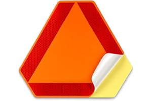DXSIGN Sticky Slow Moving Vehicle Triangle Sign,Golf Cart Orange Triangle Signs,14"x16"Diamond Grade Reflective for Golf Cart