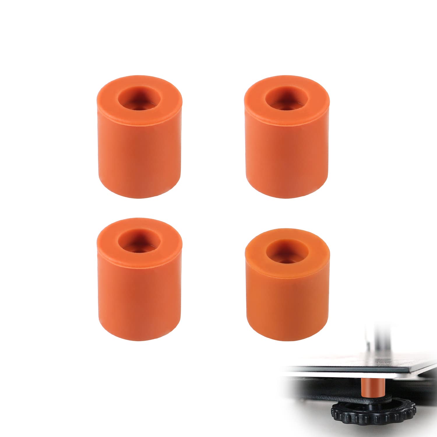 ALAMSCN 4PCS Heatbed Silicone Leveling Column 3D Printer Hotbed Leveling Parts Stable Hotbed Tool Heat-Resistant Silicone Buffer Compatible with CR-10 Ender 3 Bottom Connect, 16mm and 18mm