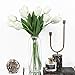 CEWOR 30 pcs Artificial Tulip Flowers Fake PU Flowers for Home Bridal Wedding Party Festival Bar Decoration(White)