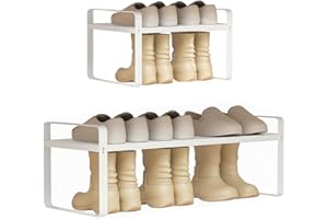 Yagizaai Bayou Expandable Shoe Rack, Adjustable Closet Shoe Storage Organizer, Heavy Duty Carbonsteel Shoe Shelf, Stackable F