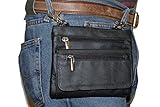 Women Biker Leather Hip Loop Hanging Bag Black Eagles Clip Pouch, Motorcycle Bag & Fanny Pack