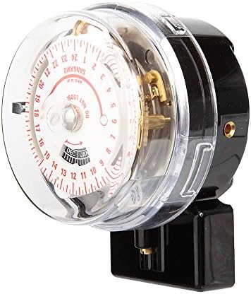 Sangamo 553140014 Astro/Solar 4-Pin 2 On/Off 24 Hour Round Pattern Time Switch, 4600 W, 230 V, White/Red