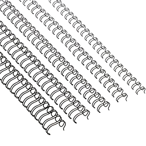 100 Pcs Twin Loop Wire Binding Spines Black Spiral Binding Coils Metal