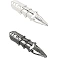 2-4Pcs Punk Full Armor Knuckle Joint Claw Finger Ring Set Gothic Adjustable Rock Hinged Ring for Women Men Jewelry Gift Halloween Cosplay Party Costume Accessory
