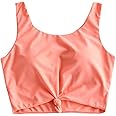 ZAFUL Women's Front Knot Bikini Tops Crop Tankini Top Scoop Neck Padded Bathing Suit Tops