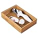 mDesign Pack of 2 Functional Drawer Organiser — Elegant Bamboo Kitchen Drawer Divider for Cutlery, Silverware, Utensils – Convenient Drawer Separator – Light Brown