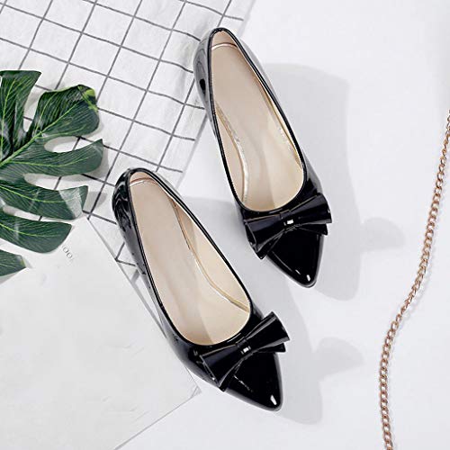 Respctful Women Pumps Shoes Leather Flats Slip On Bow Comfort Solid