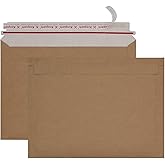 Xxcxpark 25 Pack Brown Kraft Rigid Mailers, 9.5x12.5 inches Self Seal Photo Document Mailers Premium Cardboard Keep Flat Envelopes for Photos, Pictures, Papers, Files, CD