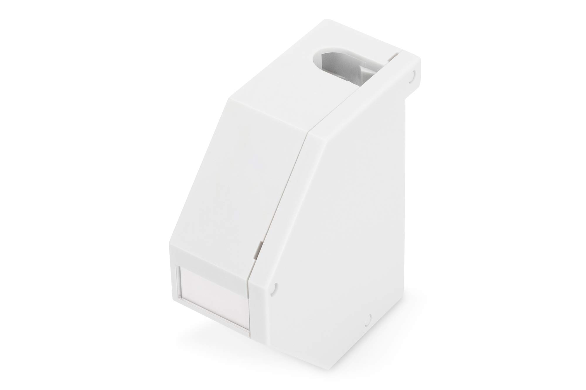 DIGITUS DIN Rail Adapter for Keystone Module - 1 Port - Angled - Label Field - Dust Protection Cover - Grounding Spring - Closed Housing
