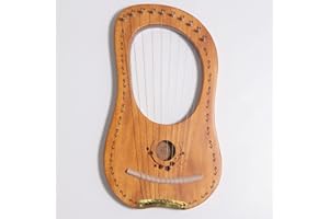 10 Strings Lyre Harp, Metal Strings Mahogany Lye Harp with Bag, Tuning Wrench (Color : Wood color)