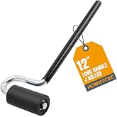 POWERTEC 12" Long Handle J Roller, 1-1/2 Inch Diameter, 3 Inch Wide, Laminate &amp; Veneer Rubber Roller Tool for Edge Banding, Wall Coverings, 1PK (71010)