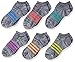 adidas Kids-Girl's Superlite No Show Socks (6-Pair), Onix-Clear Onix Space Dye/Shock Purple/Glow Orange, Medium
