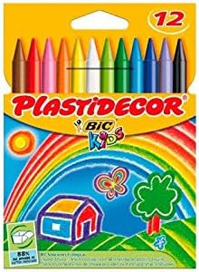 Plastidecor - Estuche con 12 ceras de colores: Amazon.es: Oficina y papelería