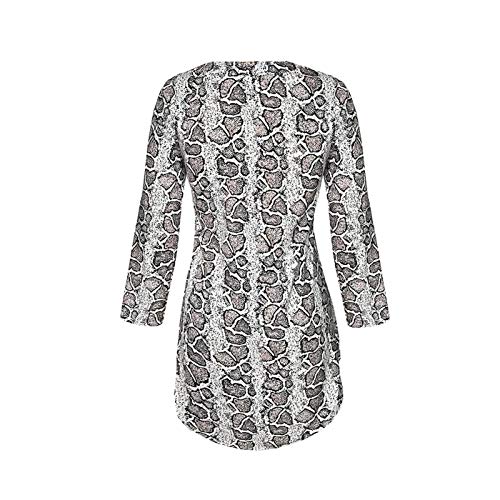 51yB8Az0iiL Vestido camisero con estampado de serpiente Cuello en V Manga larga Top casual Vestido camisero con estampado de… Vestido camisero con estampado de serpiente Cuello en V Manga larga Top casual Vestido camisero con estampado de… - Imagen 4