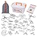 Sea Team 30-Pack Assorted Brain Teasers Metal Wire IQ Puzzles with Plastic Box Package Great Educational Intelligence Toys for Adult Children and Student