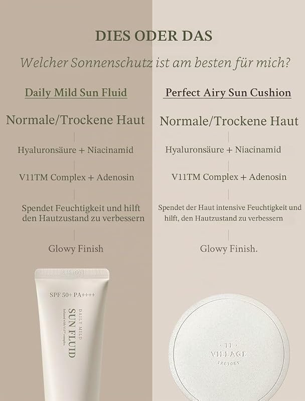 [VILLAGE 11 FACTORY] DAILY MILD SUN FLUID (50ml) Koreanische Hautpflege – Flüssige und leichte Sonnencreme – Schützt vor UV-Strahlung – hellt den Teint auf – spendet Feuchtigkeit – Anti-Aging — Foto 8 von 8