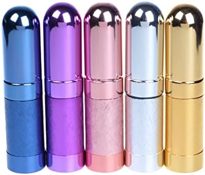 Alice Windowshop 6ml Gold, Silver, Pink, Purple, Blue Color Portable Refillable Perfume Aftershave Atomizer Spray Bottle for Travel(Pack of 5)