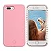 Wellerly iPhone 7 Plus Case, iPhone 8 Plus Case, LED Illuminated Selfie Light Cell Phone Case Cover [Rechargeable] Light Up Luminous Selfie Flashlight Case for iPhone 7/8 Plus 5.5inch (Pink)
