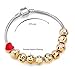Expression Jewelry Emoticon Charms Bracelet - 18K Gold Plated with 10 Pieces of Interchangeable Enamel Beads