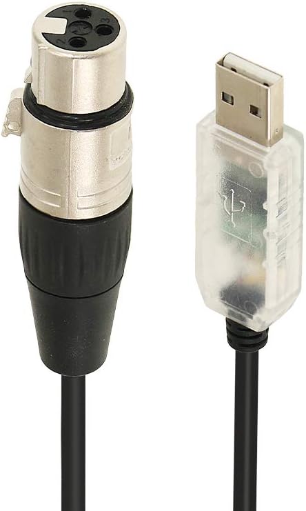 10FT USB RS485 to DMX512 XLR Control Adapter Cable for Stage Lighting Equipment,FTDI Chip Inside (10ft)