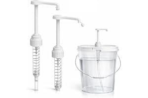 2-Heavy-Duty 5-Gallon Bucket Pump Dispensers – Compatible with Oil, Laundry Soap, Detergent, Fabric Softener, Degreasers... I