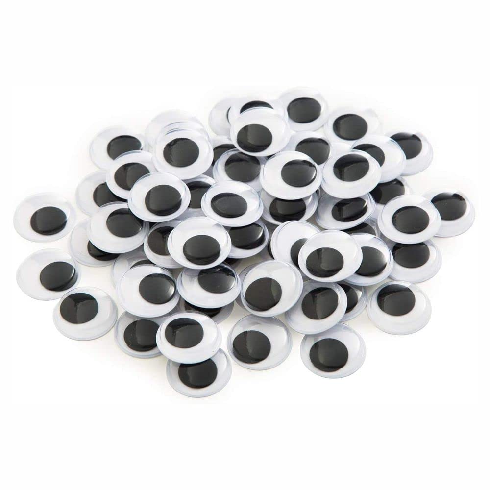 3 Ace Crafts (Pack of 1 - Set of 100 - Wiggle Eyes Assorted Sizes Wiggle Eye - Round Moving Wiggly Wobbly Googly Eyes for DIY Scrapbooking Crafts