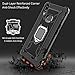 VICEANICS for Galaxy A10S case, Galaxy a10s Case with Tempered Glass Screen Protector, Soft TPU Armor Case Cover Reforced Cornors & Magnetic Finger Ring Holder Kickstand, Black