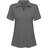 Vidusou Women's Short Sleeve Golf Polo Shirts Tennis Shirts Sport T-Shirts Workout Tops