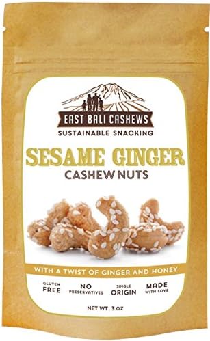 East Bali Cashews - Sesame Ginger - 3 Ounce (Pack of 15)